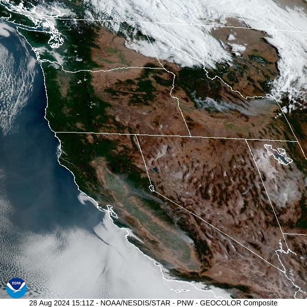 Wednesday morning’s satellite shows a strong cool front marching across the state with lingering smoke across Central Idaho.